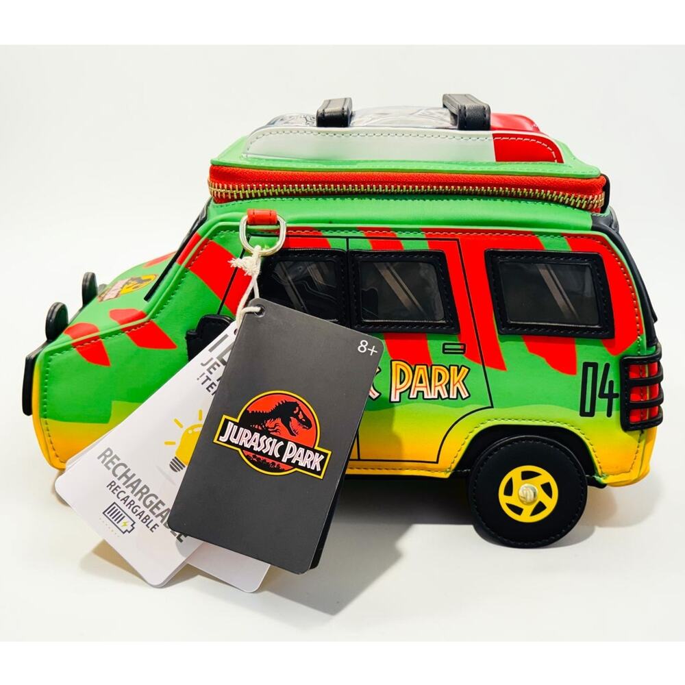 Loungefly Universal Jurassic Park Safari Tour Vehicle Light Up Figural Crossbody - Picture 4 of 8